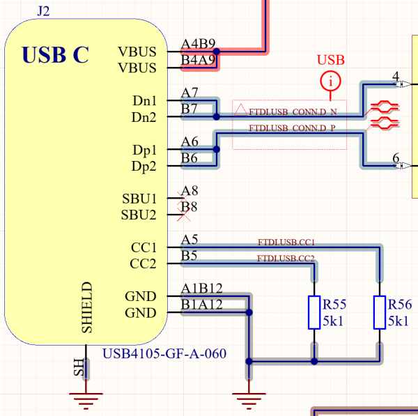 Резисторы подтяжки 5.1 кОм на линиях CC